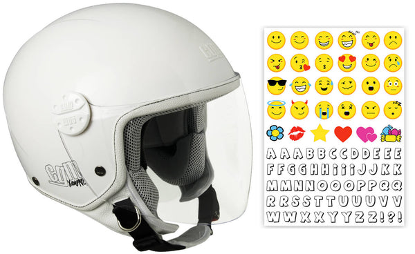 Casque Demi-Jet Enfant Visière Longue CGM Varadero Smile 206S Blanc sconto