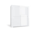 Mobile Alto 4 Porte e 4 Ripiani 118,5x50x140cm TFT  Amber Bianco Lucido-1