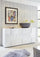 Buffet Meubles de Salon 3 Portes en Mélamine 181x42x84cm TFT Checkers Blanc