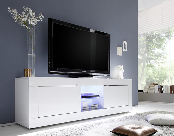 acquista Meuble TV 2 Portes 1 Niche 181x43x56cm TFT Basic Blanc Brillant