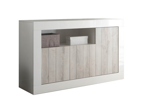 acquista Buffet 3 Portes 138x42x86 cm en Bois TFT Blanc Lipari et Pin