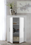 Mobile Alto da Salotto 2 Porte 92x42x125cm TFT  Build Bianco Lucido-2