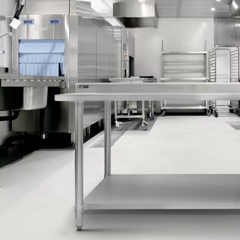 Tavolo da Cucina Professionale 120x60x90 cm per Ristoranti Pizzerie in Acciaio Inox-7