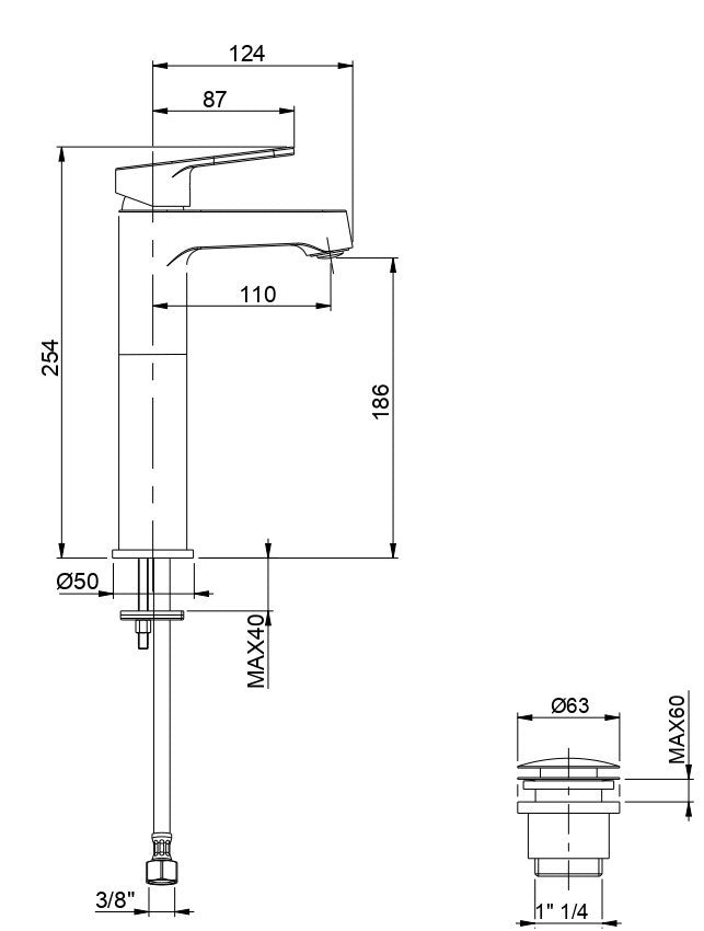 Rubinetto Miscelatore Monocomando Lavabo in Ottone Bonussi Memphis Cromato-3