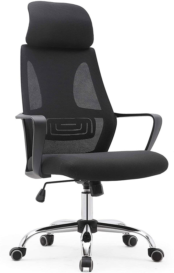 prezzo Chaise de bureau de direction 63x62x117 cm en tissu résille noir