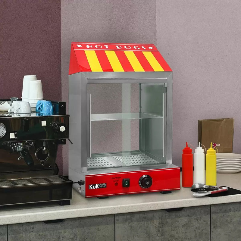 Macchina a Vapore per Hot Dog da Banco 2000W in Acciaio Inox con Accessori-8