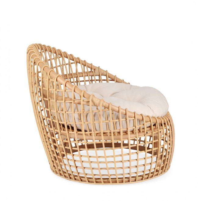 Poltrona Soggiorno 79x84x67 cm Camalote in Rattan-5