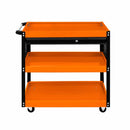 Carrello Portautensili per Officine 3 Ripiani 81,4x79x36,4 cm in Acciaio Arancione-3