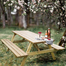 Tavolo da Pic Nic con Panche 200x148x70 h cm in Legno Marrone-3