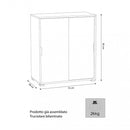 Mobiletto 2 Ante Scorrevoli 75x38x85 h cm in Truciolare bilaminato Bianca-3