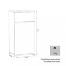 Mobiletto con 1 Anta e 1 Cassetto 45x38x85 h cm in Truciolare bilaminato Rovere Grigio-3