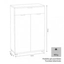 Mobiletto con 2 Anta e 1 Cassetto 75x38x112 h cm in Truciolare bilaminato Rovere Grigio-4