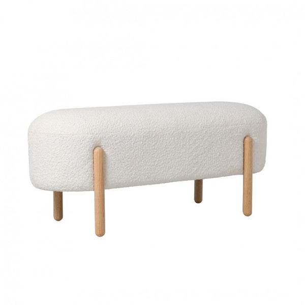 prezzo Banc 108x41,5x48 cm Dalia en Bouclé Blanc