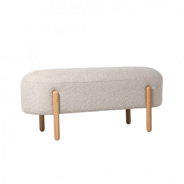 prezzo Banc 108x41,5x48 cm Dalia en Bouclé Blanc