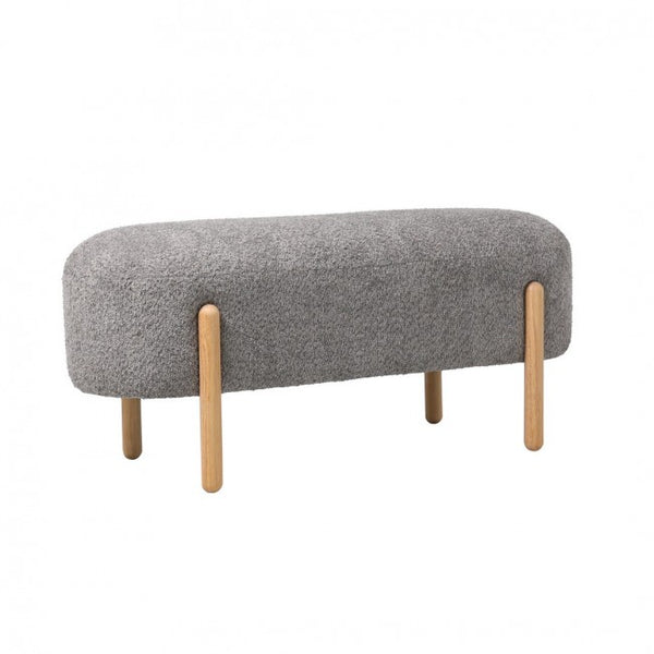 sconto Banc 108x41,5x48 cm Dalia en Bouclè Gris Clair