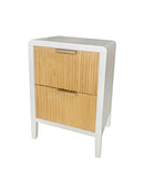 Cassettiera 2 Cassetti 40x30x60 cm Charley in Legno Bianco-1