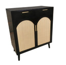 Credenza 2 Ante 2 Cassetti 80x40x92 cm Josine in Legno Nero-1