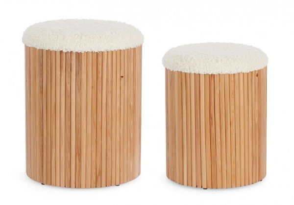 Lot de 2 poufs de rangement Cosy Japandi en tissu prezzo