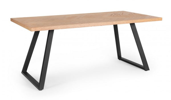 Table rectangulaire fixe Kashar 180x90x76 cm en bois noir acquista