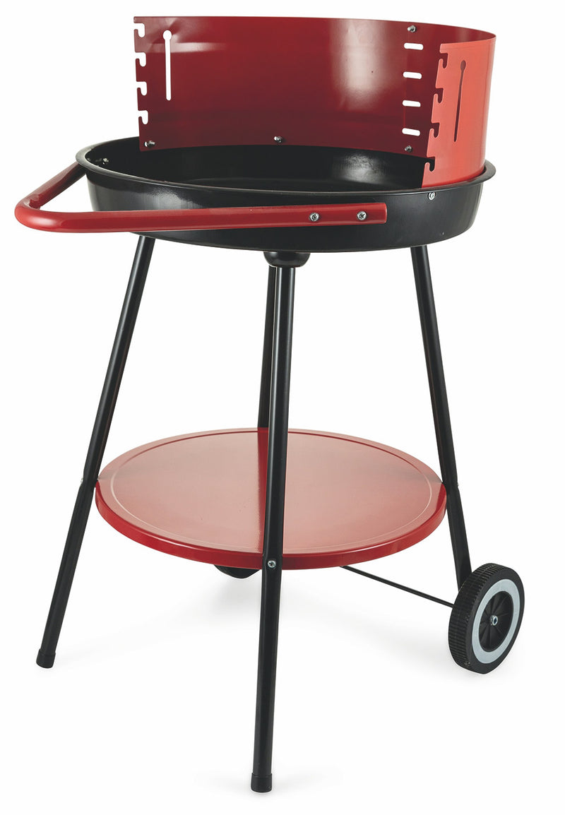 Barbecue a Carbone Carbonella Tondo Ø50 cm con Ruote Soriani Sun-day Rosso-7