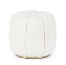 Pouf Ø 44x39 cm Florel in Tessuto Bianco-1