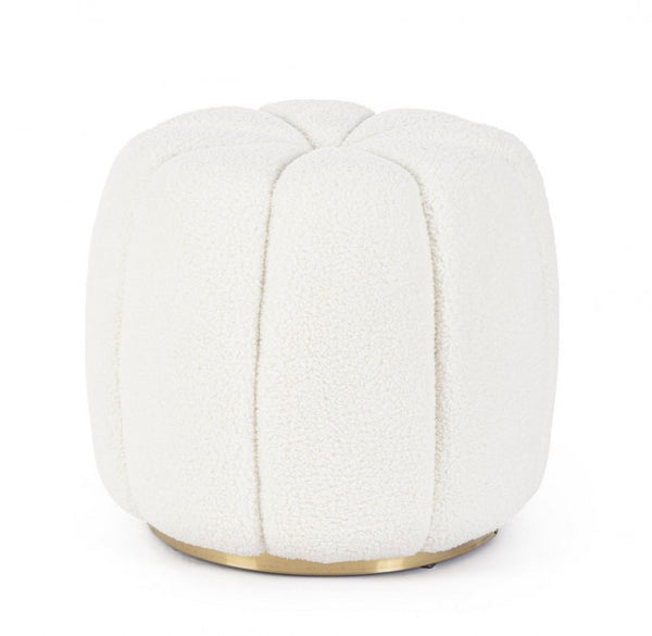 acquista Pouf Ø 44x39 cm Florel en tissu blanc