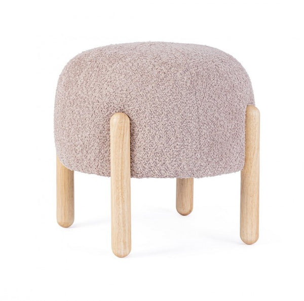 online Tabouret Dalia Ø 45x38 cm en Bouclé Rose Antique