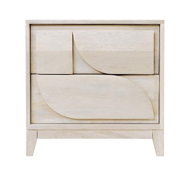 Comodino 2 Cassetti 47x40x46 cm Archita in Legno-2