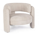 Poltrona Soggiorno 94x88x73 cm Aisha in Tessuto Beige-1