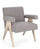 Fauteuil de salon Faiza 57,5x80x83 cm en tissu gris tourterelle