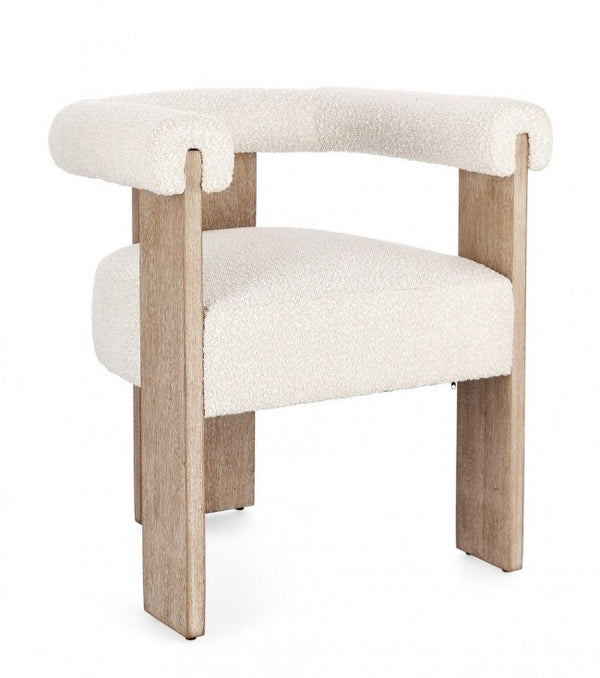 Chaise Agape 70x60x71 cm en Bouclè Naturel/Naturel sconto