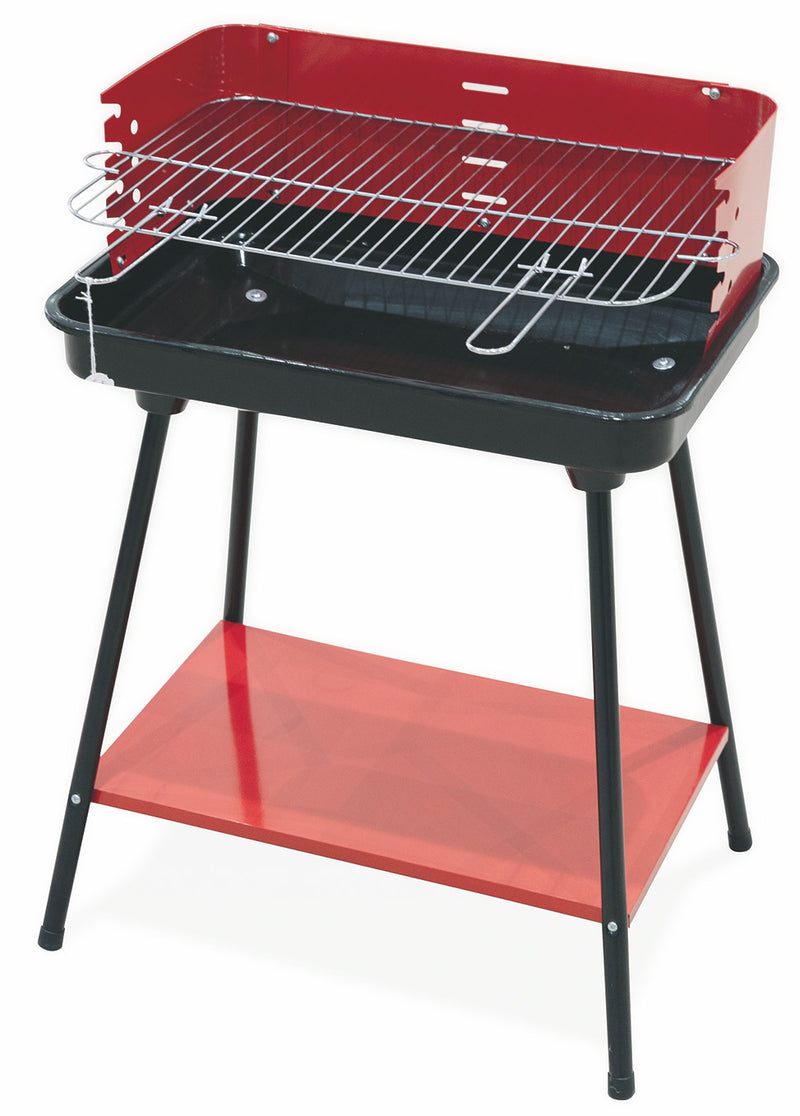 Barbecue a Carbone Carbonella Rettangolare 58x38 cm Soriani Sun-day Rosso-1