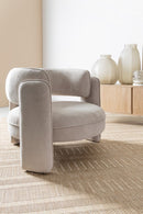 Poltrona Soggiorno 94x88x73 cm Aisha in Tessuto Beige-3