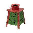 Lanterna metallo verde rosso christmas quadro cm 10,5x10,5xh16-1