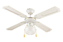 Ventilatore da Soffitto con 4 Pale e Lampada Ø106cm 3 Velocità  Kooper Windy Bianco-1