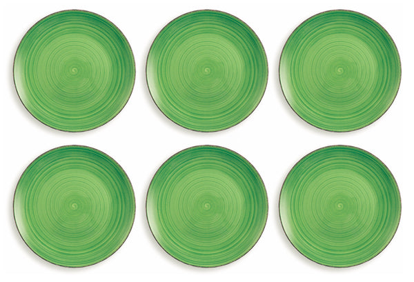 Ensemble de 6 assiettes plates en grès vert VdE Tivoli 1996 New Baita prezzo