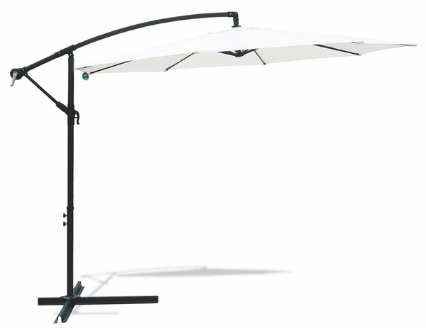 online Parasol de Jardin Décentralisé Ø3m en Aluminium avec Manivelle Soriani Lampara Ecru