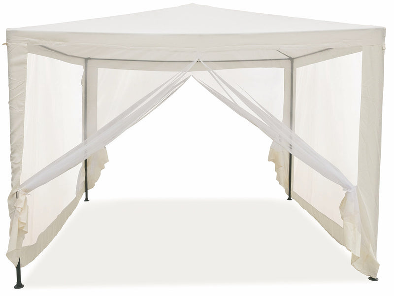 Gazebo da Giardino in Metallo 3x3m con Zanzariera Soriani Dakar Ecrù-4