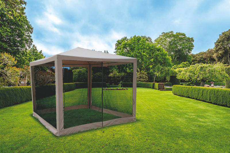 Gazebo da Giardino in Metallo 3x3m con Zanzariera Soriani Dakar Ecrù-7