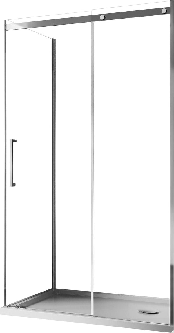 Cabine de douche d'angle 1 porte coulissante en cristal transparent 8 mm H200 Fosterberg Horsen différentes tailles sconto