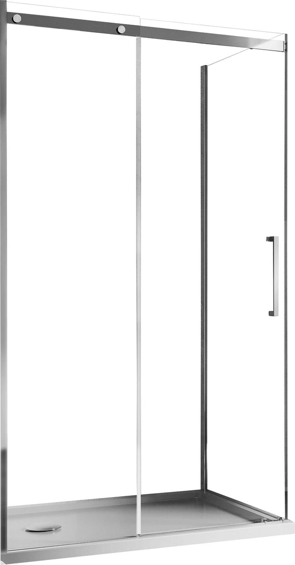 Cabine de douche d'angle 1 porte coulissante en cristal transparent 8 mm H200 Fosterberg Horsen différentes tailles sconto