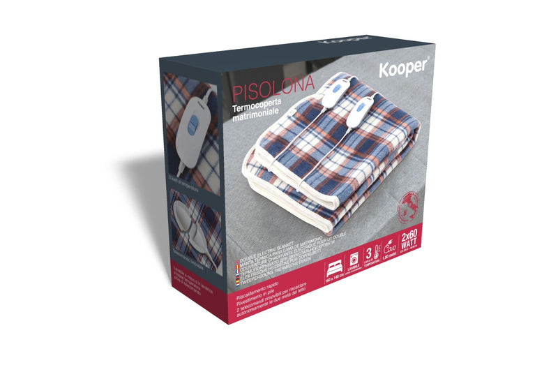 Coperta Termica Elettrica Matrimoniale in Pile 120W Kooper Pisolona-10