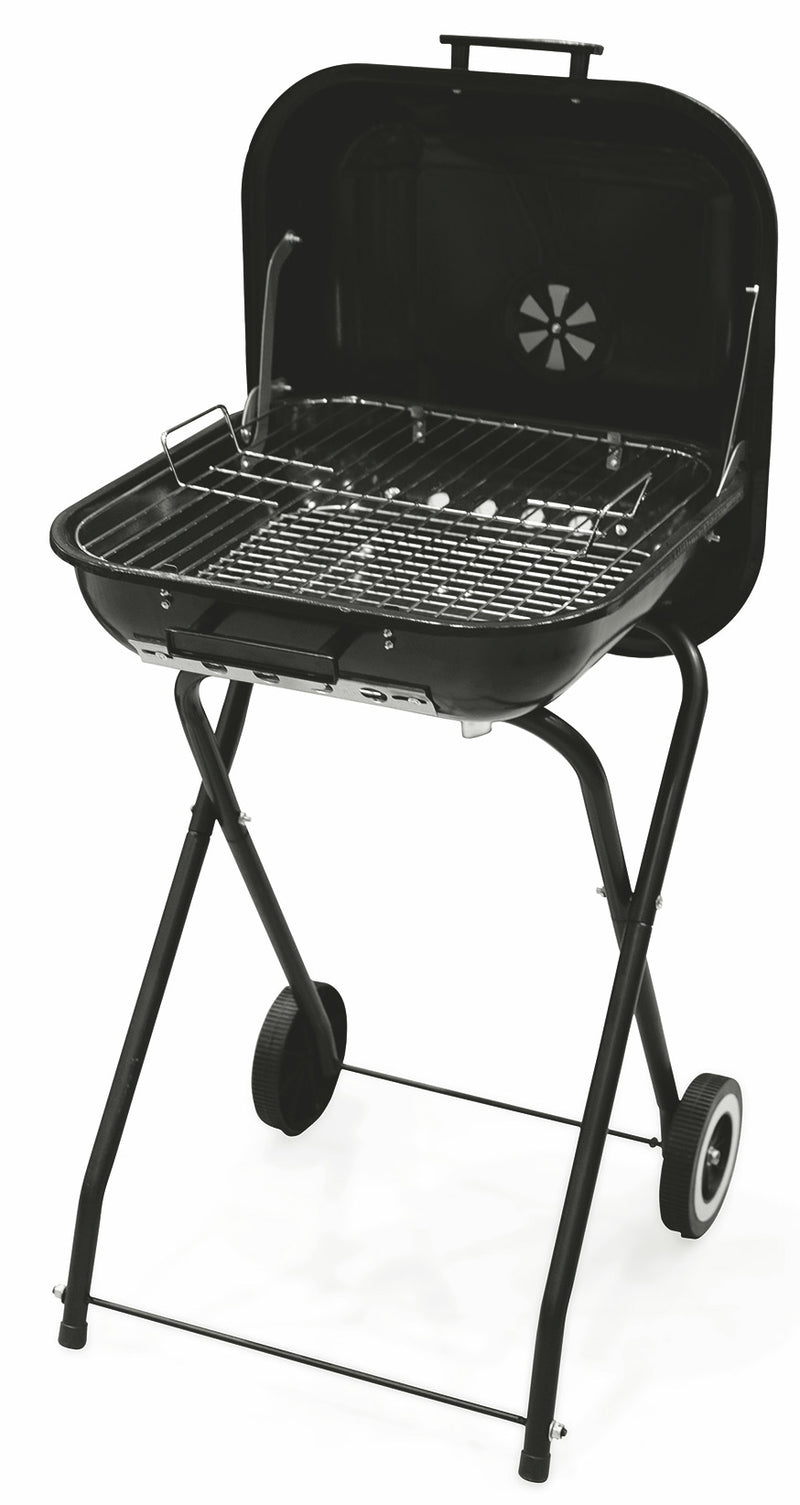 Barbecue a Carbone Carbonella Quadrato 46x46 cm Soriani Nero-1