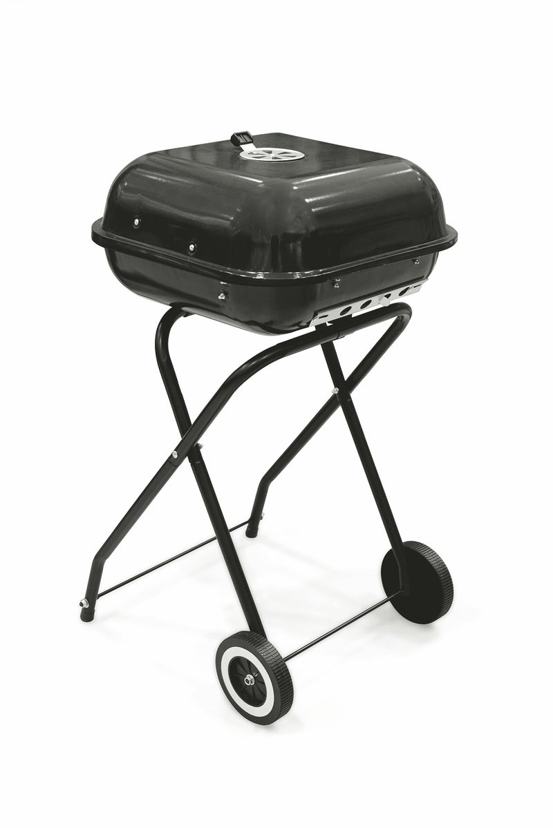 Barbecue a Carbone Carbonella Quadrato 46x46 cm Soriani Nero-4