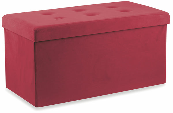 prezzo Coffre de Rangement Pouf Trunk Velours Soriani Bordeaux