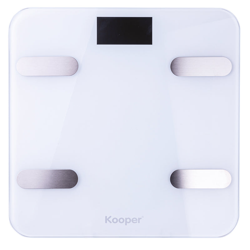 Bilancia Pesapersona Digitale Max 180 Kg in Vetro con App Bluetooth Kooper  Bianco-1