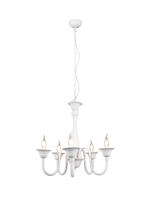 Lustre d'intérieur E14 en métal blanc mat sconto