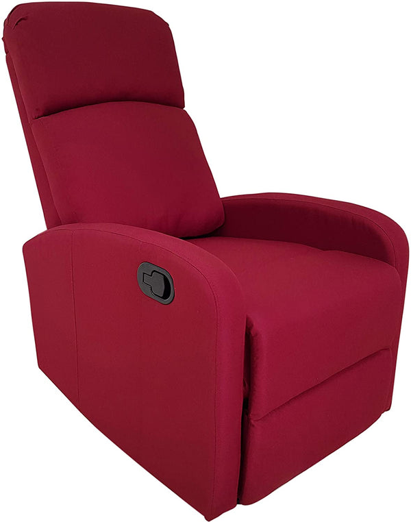 sconto Fauteuil relax inclinable manuel 75x65x101 cm en tissu rouge