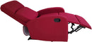 Poltrona Relax Reclinabile Manuale 75x65x101 cm in Tessuto Rossa-3