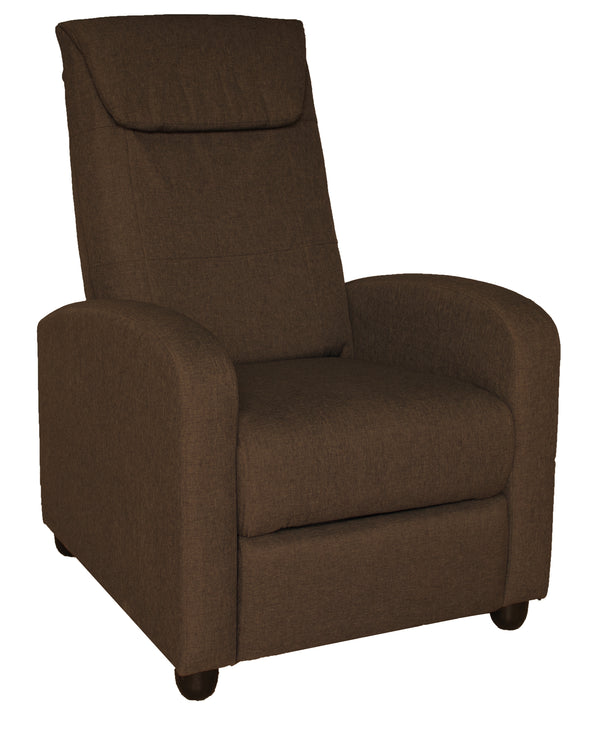 prezzo Fauteuil Relax Inclinable Manuel Push 75x65x101 cm en Tissu Marron